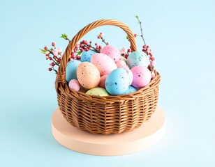 easter eggs in basket