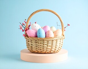 easter eggs in basket