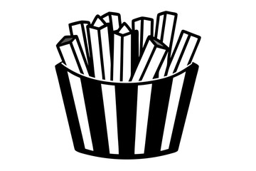 black and white french fries