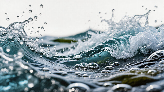 abstract water splash on blue close up - Powered by Adobe