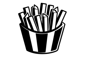 black and white french fries