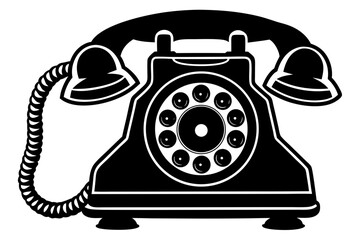 old phone isolated on white background