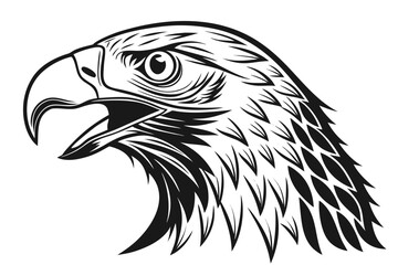 parakeet head black and white silhouette