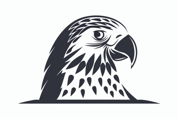 parakeet head black and white silhouette