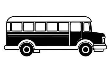 school bus icon black and white silhouette