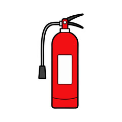 Minimalist Vector Illustration of a Red Fire Extinguisher
