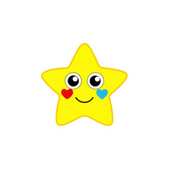 Vector Illustration of a Happy Yellow Star with a Smile