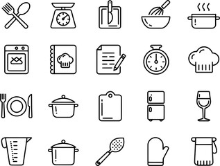 Kitchen Utensils And Appliances Collection cooking food