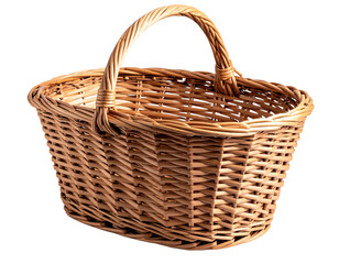 Obraz premium Side Angle of Shallow Rustic Basket with Shadow