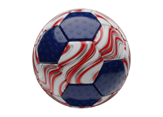 soccer ball with a united states of america flag design, 3d render