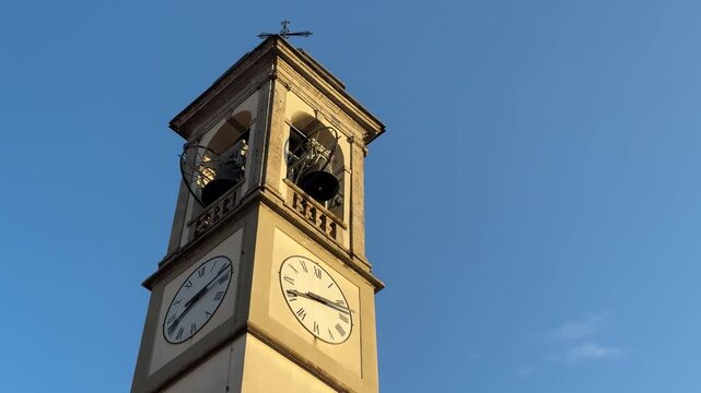 Lecco Church of Saints Gervasius and Protasius &ndash; 4K footage of historic Catholic church, religious architecture, cultural heritage, Lombardy Italy, spiritual landmark, travel destination