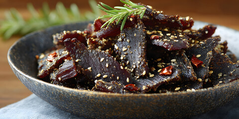Savory biltong, a popular dried meat snack, offers a unique taste experience. Enjoying biltong brings the flavorful essence of this South African dried meat snack to every bite.