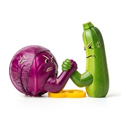 vegetables on white background generative ai 