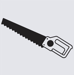 a rescue saw line art silhouette vector art illustration