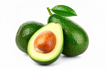 Avocado su sfondo bianco