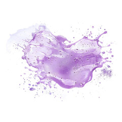 Purple liquid splash frozen in motion isolated on transparent background