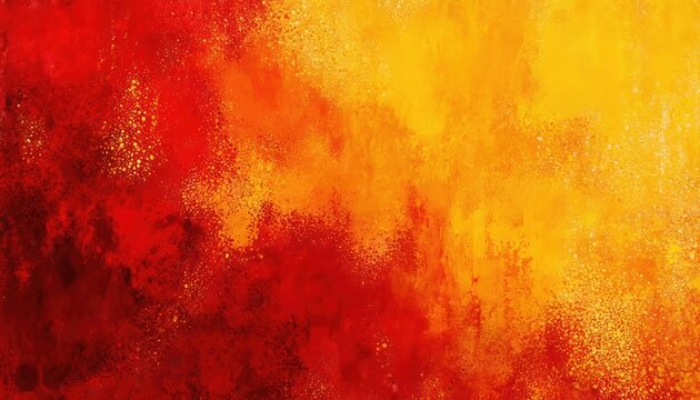 Abstract painting with orange, red, yellow colors. Bright, high-coloured, grunge texture. Hand-painted with oil, halftone dots. Distressed, energetic design. Gray background, blurred edges. - Powered by Adobe