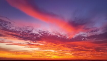 Fototapeta premium vibrant sunset sky gradient orange purple red hues background