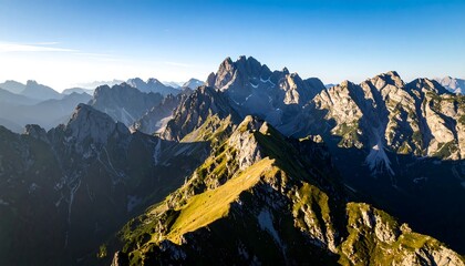 Mountain range panorama at sunrise