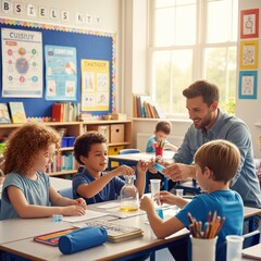 teacher and students in classroom