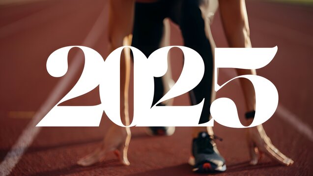 2025 Athletics Year Number on Track Background - Powered by Adobe