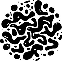Fototapeta premium Abstract black and white organic pattern resembling amoebas and blobs. Vector illustration