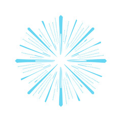 Obraz premium Radiant Light Blue Burst Shining Star Abstract Illustration Design Element on White Background