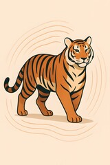 Obraz premium Majestic Tiger – Bold Wildlife Vector Illustration