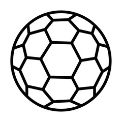 Fototapeta premium Soccer Ball: A classic soccer ball, rendered in a clean, minimalist outline, its iconic pentagonal and hexagonal panels are clearly defined, perfect for designs with a sports theme.