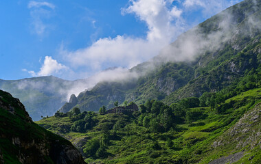 Beautiful Picos de Eurtopa national park in northern Spain, during summer