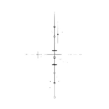 Scatter plot showing an upward trend of small black dots against a white background in a simple style