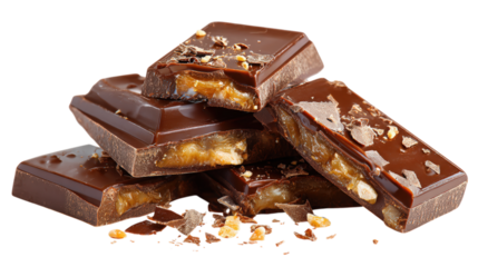 Caramel Filled Chocolate Bars Delightful Confection with Gooey Center and Crunchy Topping