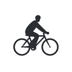 Fototapeta premium Cycling silhouette: A simple yet elegant silhouette of a person enjoying a leisurely bike ride, perfect for illustrating themes of activity, fitness, and outdoor leisure.