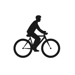 Silhouette of a Cyclist: A sleek silhouette of a person riding a bicycle, a symbol of freedom, adventure, and healthy activity. 