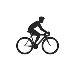 Obraz premium Cycling Silhouette: A clean silhouette of a cyclist in action, representing the essence of cycling, motion and a healthy, active lifestyle.