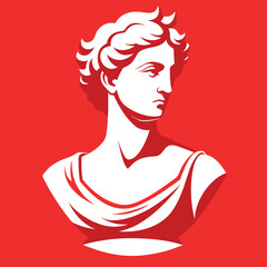 Elegant classical bust silhouette vector illustration of a sculpted human head and shoulders suitable for artistic and decorative design projects