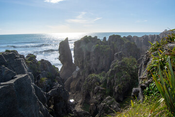 Scenic Coastal View with Rugged Rock Formations