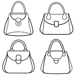 Women Handbag Coloring Page – Stylish Handbag Outline for Kids