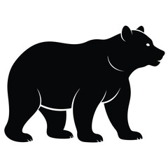 Fototapeta premium A stylized silhouette of a bear in mid stride presented as a clean and versatile graphic illustration suitable for various design applications