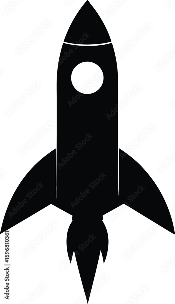 Fototapete a sleek modern black rocket silhouette perfect for space exploration technology or futuristic themes