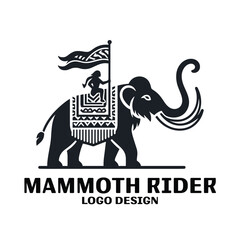 Mammoth Rider Vector Logo Design 