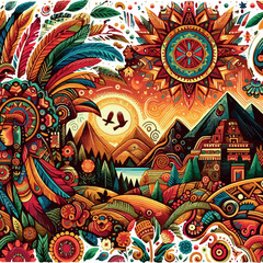 huichol art vector .