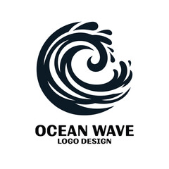 Ocean Wave Vector Logo Design 