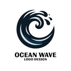Ocean Wave Vector Logo Design 