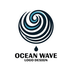 Ocean Wave Vector Logo Design 
