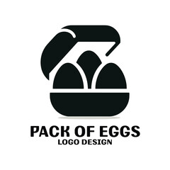 Pack Of Eggs Vector Logo Design 