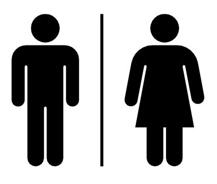 Hinweisschild f&uuml;r Damen- und Herren-Toiletten	