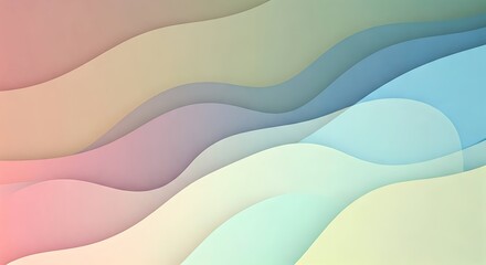 Colorful Abstract Wavy Background - 3D Layered Paper Cut Design in Soft Pastel Tones | Modern Art Wallpaper | Flowing Organic Shapes | Aesthetic Decorative Art for Digital & Print Use

