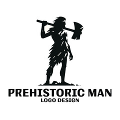 Prehistoric Man Vector Logo Design 