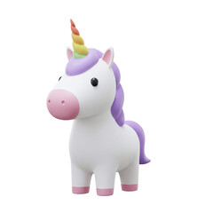 Fototapeta premium Cute unicorn 3d fantasy character